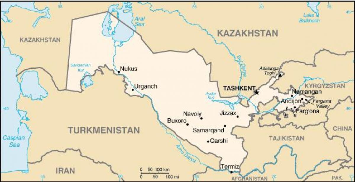 bản đồ của Uzbekistan thành phố