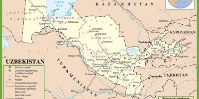 Bản đồ của Uzbekistan chính trị 
